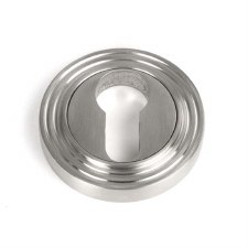 From The Anvil Round Euro Escutcheon Beehive Satin 316 Stainless Steel