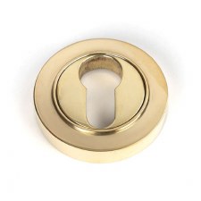 From The Anvil Round Euro Escutcheon Plain Polished Brass