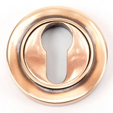 From The Anvil Round Euro Profile Escutcheon Plain Polished Bronze