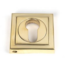 From The Anvil Round Euro Escutcheon Square Polished Brass