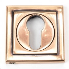 From The Anvil Round Euro Profile Escutcheon Square Polished Bronze