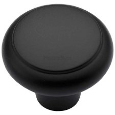 Heritage Flat Round Knob C3990 38mm Matt Black
