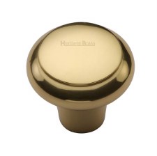 Heritage Flat Round Knob C3990 32mm Polished Brass