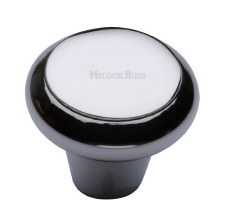 Heritage Flat Round Knob C3990 38mm Polished Chrome