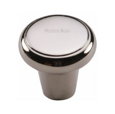 Heritage Flat Round Knob C3990 32mm Polished Nickel