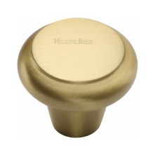 Heritage Flat Round Knob C3990 38mm Satin Brass