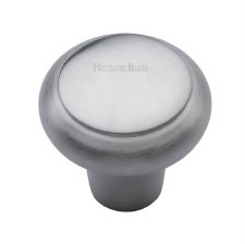 Heritage Flat Round Knob C3990 32mm Satin Chrome