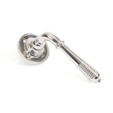 From The Anvil Reeded Round Rose Door Handles Unsprung Polished Nickel From The Anvil Reeded Round Rose Door Handles Unsprung Polished Nickel