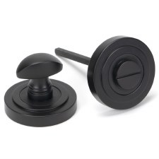 From The Anvil Round Thumbturn Set Art Deco Aged Bronze From The Anvil Round Thumbturn Set Art Deco Aged Bronze