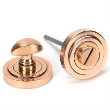 From The Anvil Round Thumbturn Set Art Deco Polished Bronze From The Anvil Round Thumbturn Set Art Deco Polished Bronze