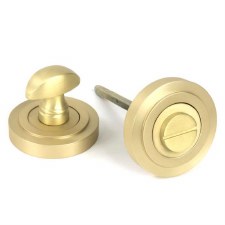 From The Anvil Round Art Deco Turn & Release Satin Brass