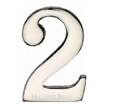 Heritage Self Adhesive C1568 House Number 2 Polished Nickel Heritage Self Adhesive C1568 House Number 2 Polished Nickel