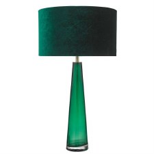 Samara Table Lamp Green Glass & Shade Samara Table Lamp Green Glass & Shade