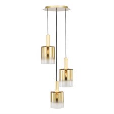 Savannah 3 Light Cluster Pendant Satin Gold