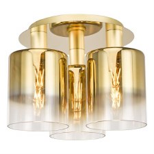 Savannah 3 Light Flush Ceiling Light Satin Gold