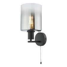 Savannah Wall Light Matt Black & Smoked Glass