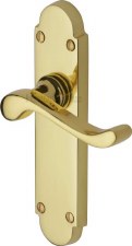 Heritage Savoy S610 Door Handles Polished Brass Lacquered