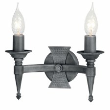 Elstead Saxon Double Wall Light Silver