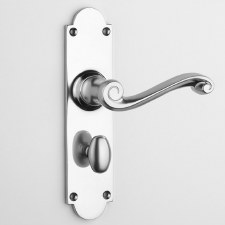 Aston Scroll Bathroom Handles Oval Turn Polished Chrome