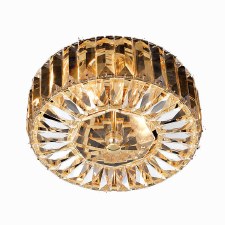 Seville Lead Crystal Semi Flush Ceiling Light - Gold Seville Lead Crystal Semi Flush Ceiling Light - Gold