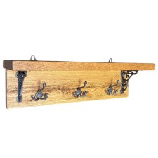 Victorian Shelf with Brackets & Hooks Antique Iron