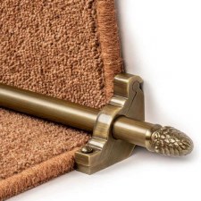 Sherwood Plain Stair Rod Set for Runner Carpets Antique Brass