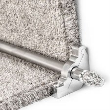 Sherwood Plain Stair Rod Set for Runner Carpets Brushed Chrome