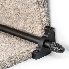 Sherwood Plain Stair Rod Set for Runner Carpets Black