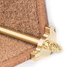 Sherwood Plain Stair Rod Set for Runner Carpets Polished Brass Lacquered