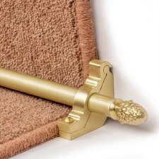 Sherwood Plain Stair Rod Set for Runner Carpets Satin Brass