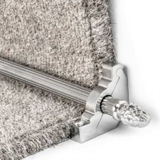 Sherwood Reeded Stair Rod Set for Runner Carpets Brushed Chrome