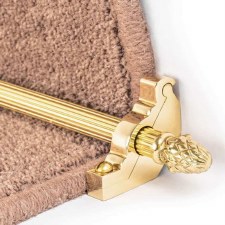 Sherwood Reeded Stair Rod Set for Runner Carpets Polished Brass Lacquered