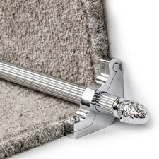 Sherwood Reeded Stair Rod Set for Runner Carpets Polished Chrome