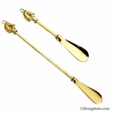 Large Horse-Head Shoehorn Polished Brass
