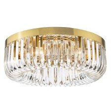 Sigourney 6 Light Flush Gold & Crystal Sigourney 6 Light Flush Gold & Crystal