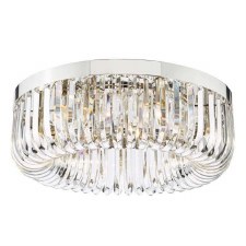 Sigourney 6 Light Flush Polished Nickel & Crystal Sigourney 6 Light Flush Polished Nickel & Crystal