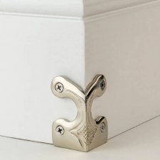 Skiffer Skirting Board Corner Protector Satin Nickel 63mm