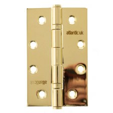 Slim Knuckle Ball Bearing Butt Hinges 4" x 2.5" Polished Brass