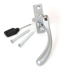 From The Anvil Slim Peardrop Espag Window Handle Satin Chrome