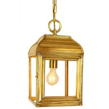 Hemingway Hanging Lantern Small Polished Brass