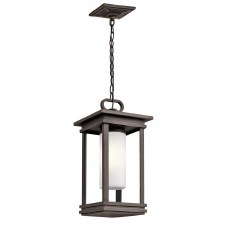 Kichler South Hope Outdoor Small Chain Lantern Rubbed Bronze