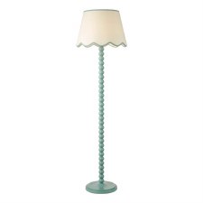 Spool Floor Lamp Blue with Shade