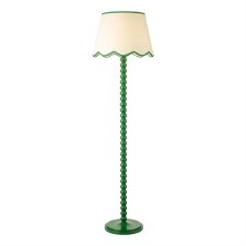 Spool Floor Lamp Green with Shade
