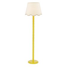 Spool Floor Lamp Yellow with Shade