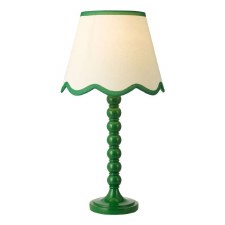 Spool Table Lamp Green with Shade