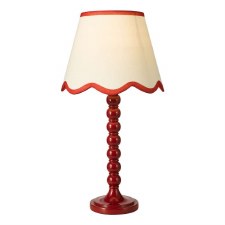 Spool Table Lamp Red with Shade