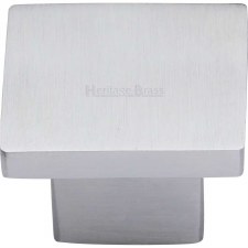 Heritage Classic Square Cabinet Knob C1254 32mm Satin Chrome Heritage Classic Square Cabinet Knob C1254 32mm Satin Chrome