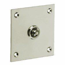 Croft 1911 Square Door Bell Push Polished Nickel