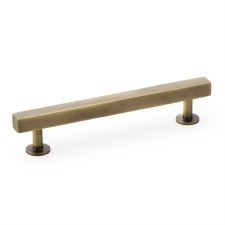 Square Cabinet Pull Handle 128mm Antique Brass