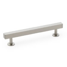 Square Cabinet Pull Handle 128mm Satin Nickel